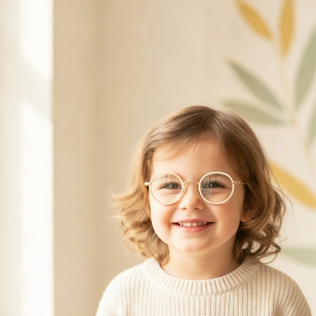 Enfant portant des lunettes adaptées à son âge